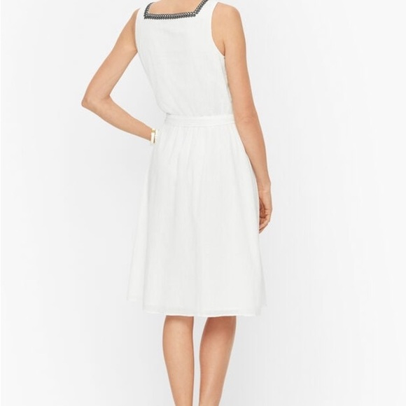 Talbots white sundress with black detail size 6 - Picture 2 of 10